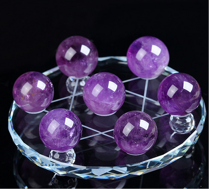 Natural Amethyst Ball Seven Star Array Crystal Ball Ornament