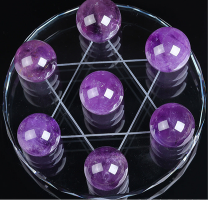 Natural Amethyst Ball Seven Star Array Crystal Ball Ornament