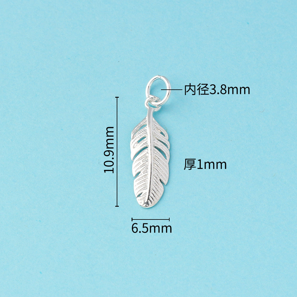 S925 silver feather Charm