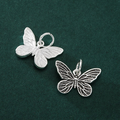 S925 sterling silver vintage butterfly charm