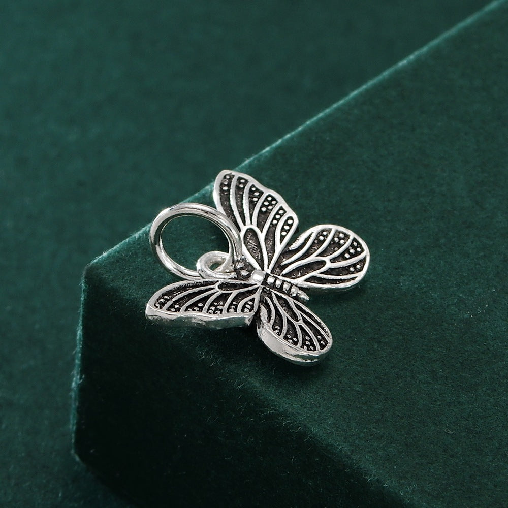 S925 sterling silver vintage butterfly charm
