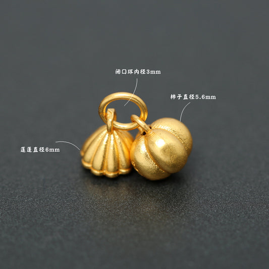 S925 Silver Persimmon Lotus Pendant