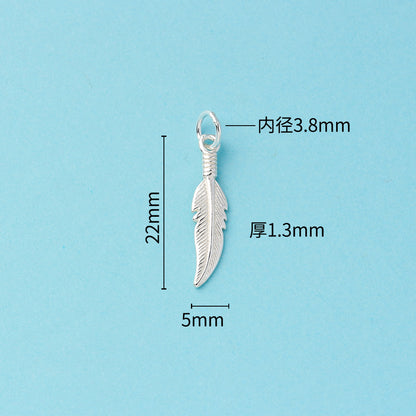 S925 silver feather Charm