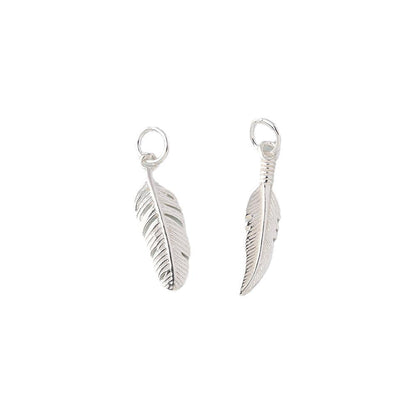 S925 silver feather Charm