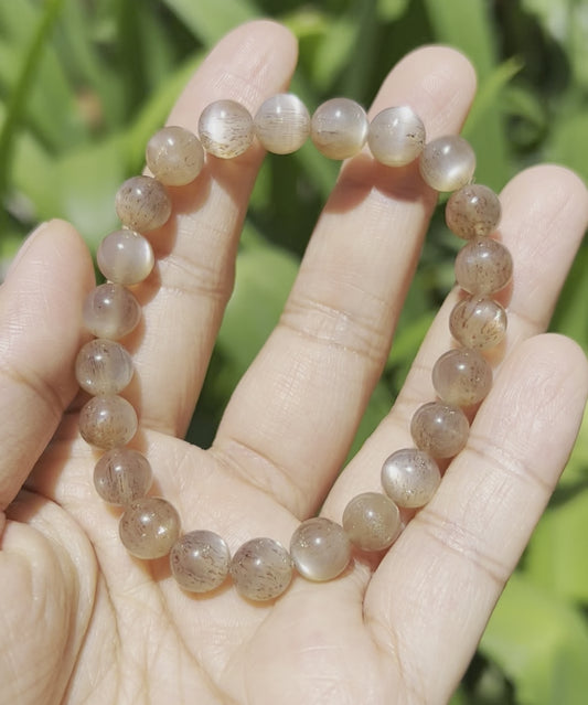 Golden Skeletal Sun Moon bracelet